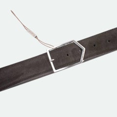Canali Brown Suede Men's Belt XL 3.2 cm Width Elegant Accessory