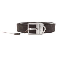 Canali Brown Suede Men's Belt XL 3.2 cm Width Elegant Accessory