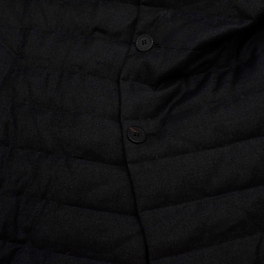 Canali Charcoal Quilted Down Long Jacket - Size 52 3