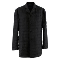 Veste longue en duvet matelassé Canali Charcoal - Taille 52