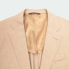 Canali Kei Travel Men's Sand Blazer in Wool Silk Linen Blend
