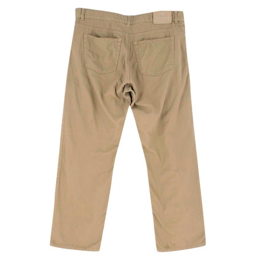 Canali Khaki Straight-leg Trousers

- Khaki Trousers
- 100% Cotton
- Basket weave
- Straight-leg, normal fit
- Dual front slip pockets, dual back jet pockets
- Button and zip fastening closure

Please note, these items are pre-owned and may show