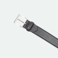 Canali Men's Black Leather Belt XL 3.2 cm Width Elegant Italian Design