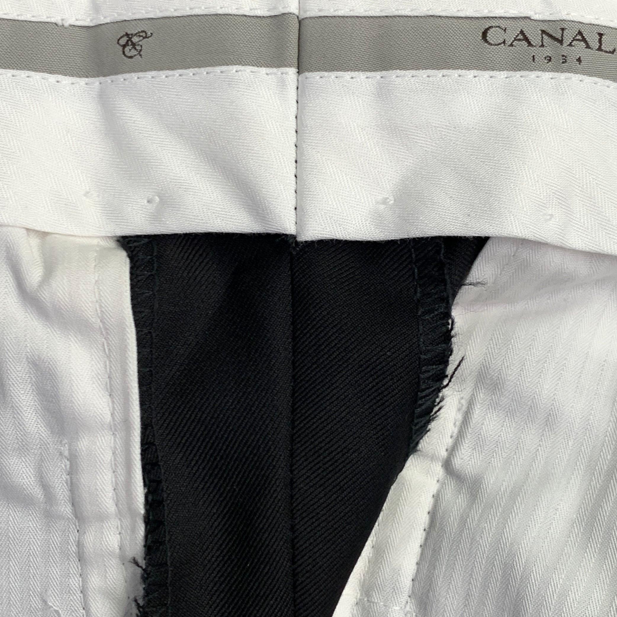 Men's CANALI Size 34 Black Wool Flat Front Dress Pants For Sale