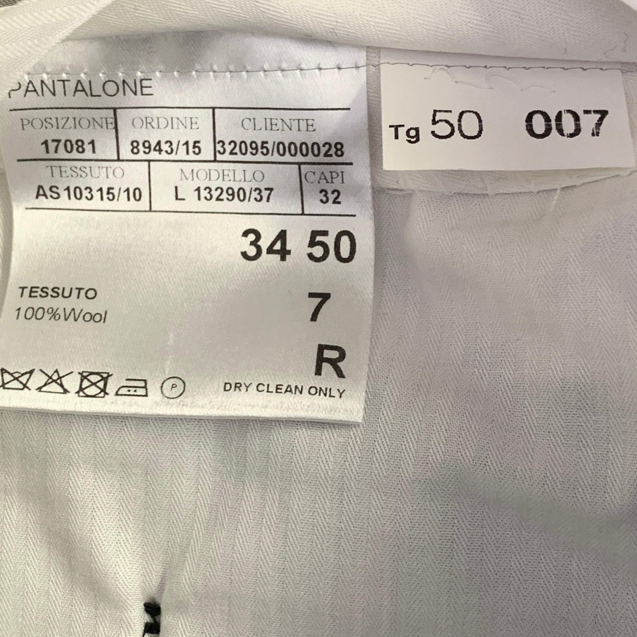 CANALI Size 34 Black Wool Flat Front Dress Pants For Sale 1