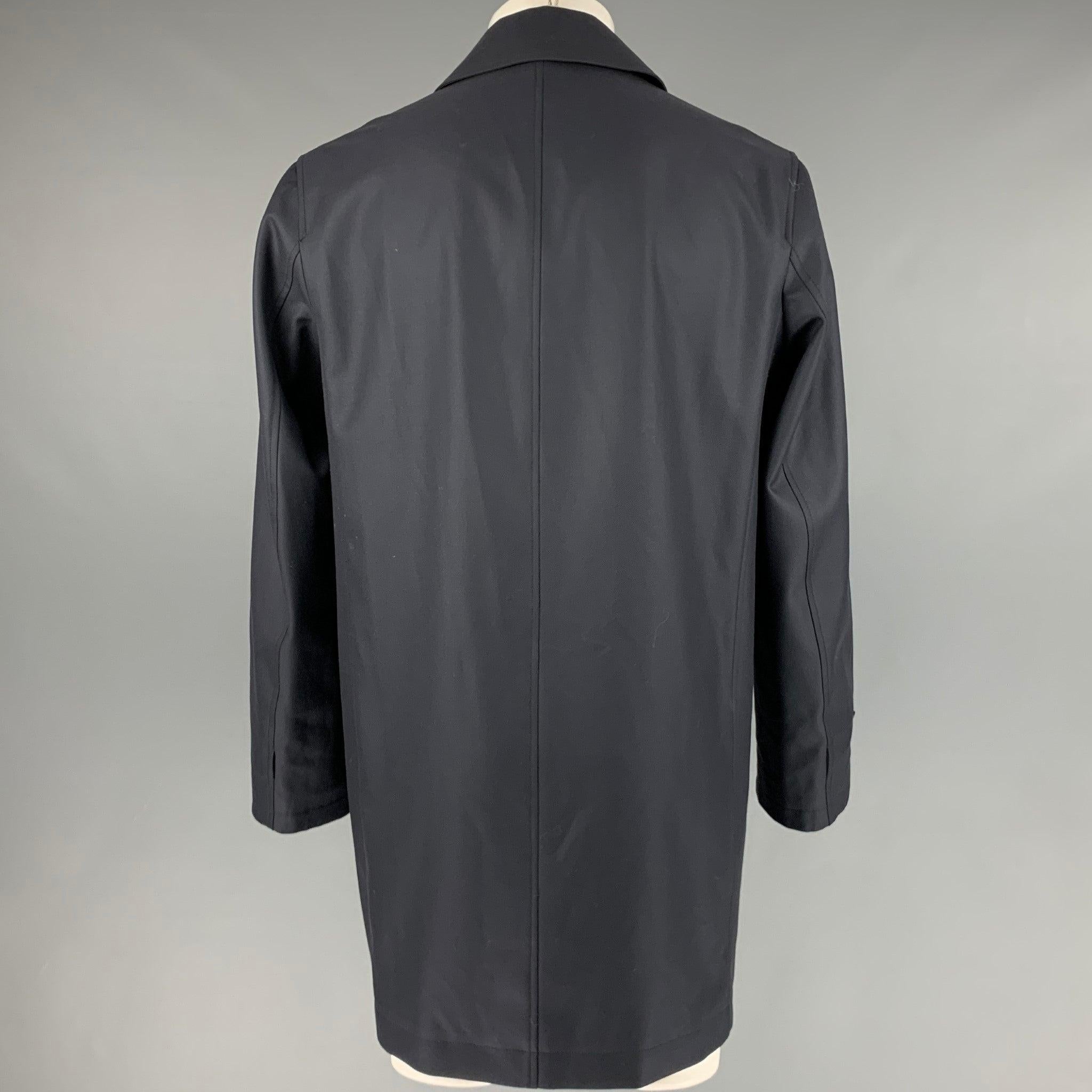 CANALI Größe 38 Navy Brown Zweifarbiger Polyester Reversible Coat im Angebot 1