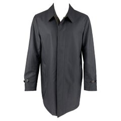 CANALI Size 38 Navy Brown Two Toned Polyester Reversible Coat