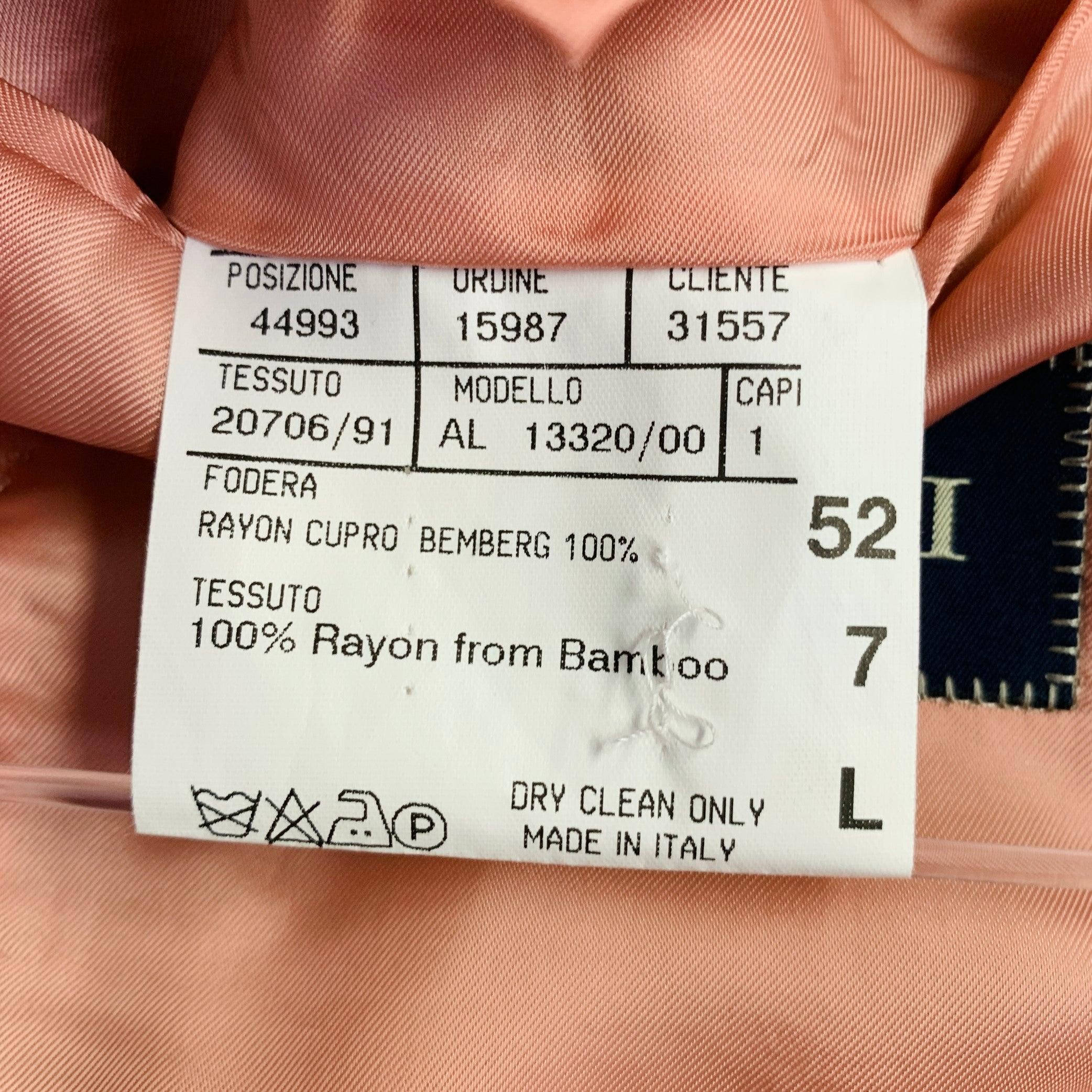 CANALI Taille 42 Long manteau de sport rose en bambou et rayonne à boutonnage unique et trois boutons en vente 8