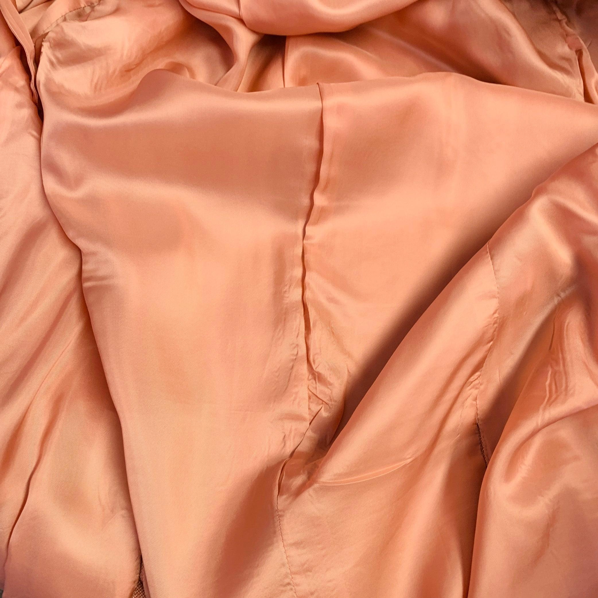 CANALI Taille 42 Long manteau de sport rose en bambou et rayonne à boutonnage unique et trois boutons en vente 6