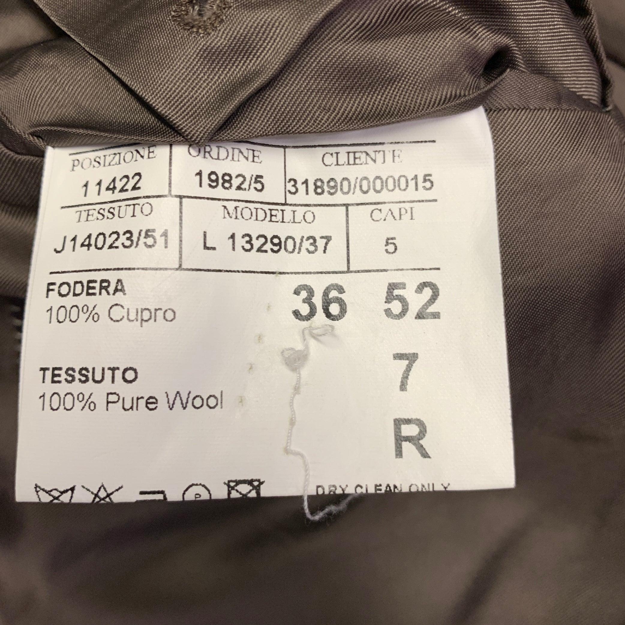 CANALI Size 42 Regular Marrón Tan Plaid Wool Notch Lapel Sport Coat en venta 5