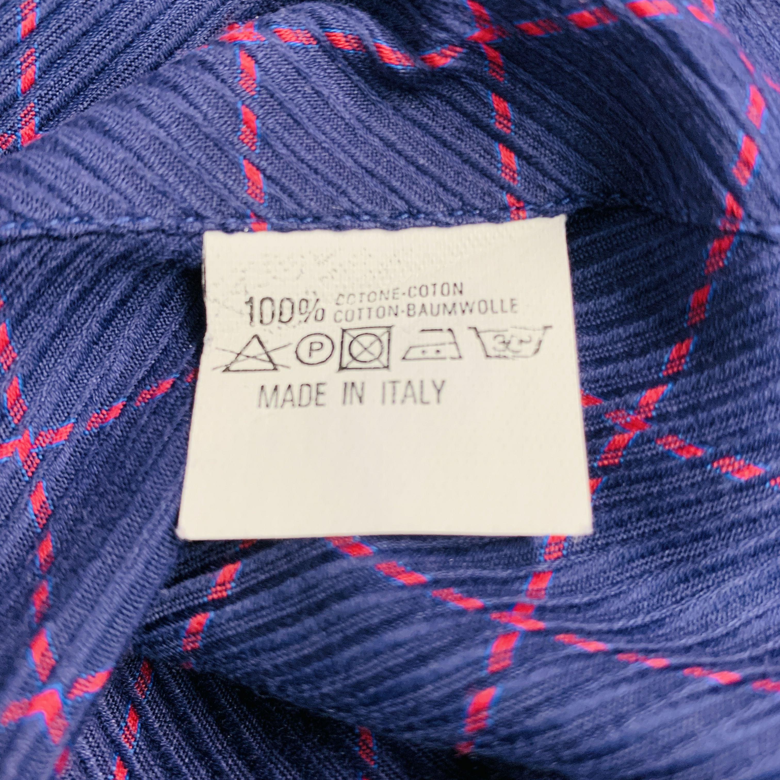 CANALI Size L Purple Fuchsia Window Pane Cotton One pocket Long Sleeve Shirt For Sale 3