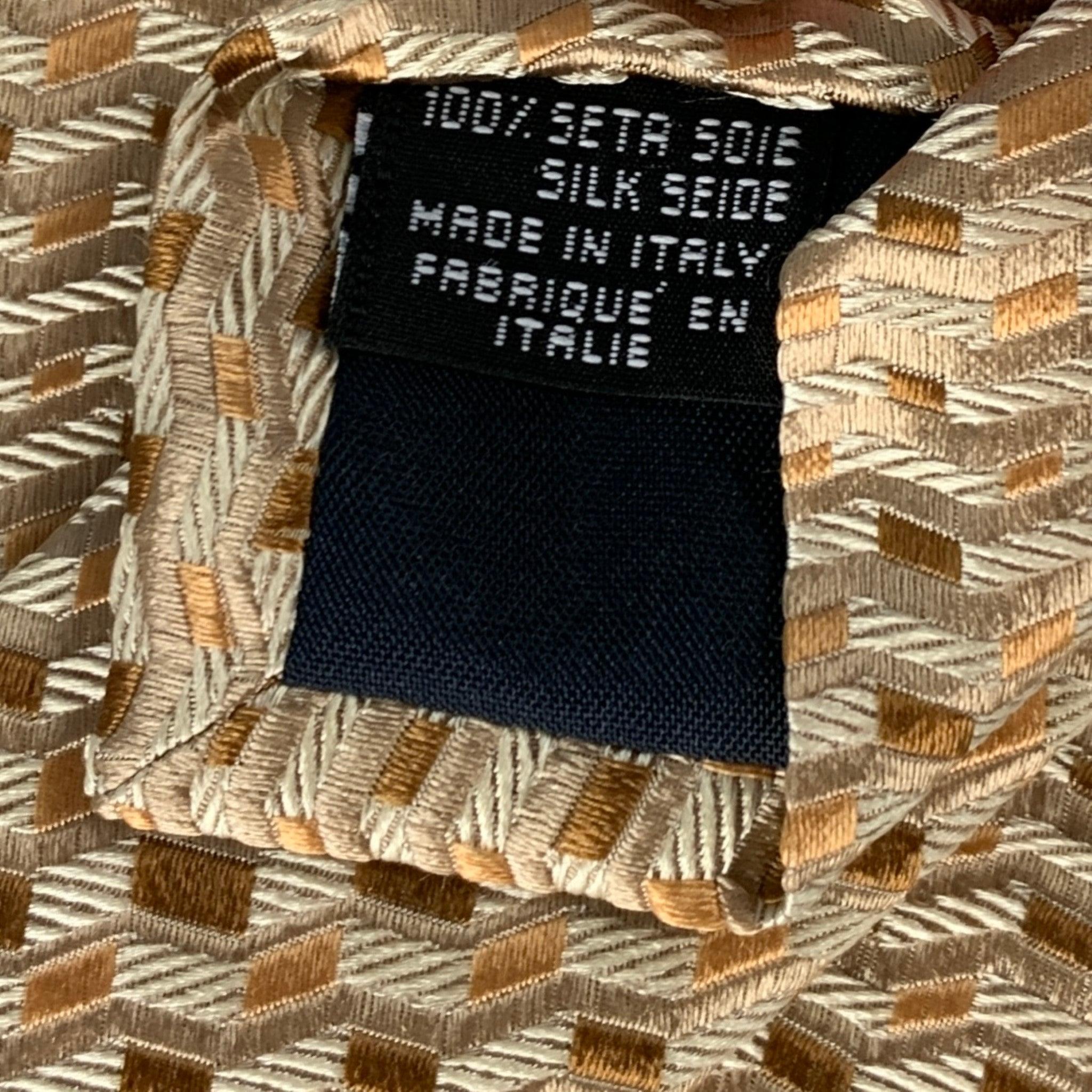 CANALI Tan Taupe Silk Tie For Sale 2