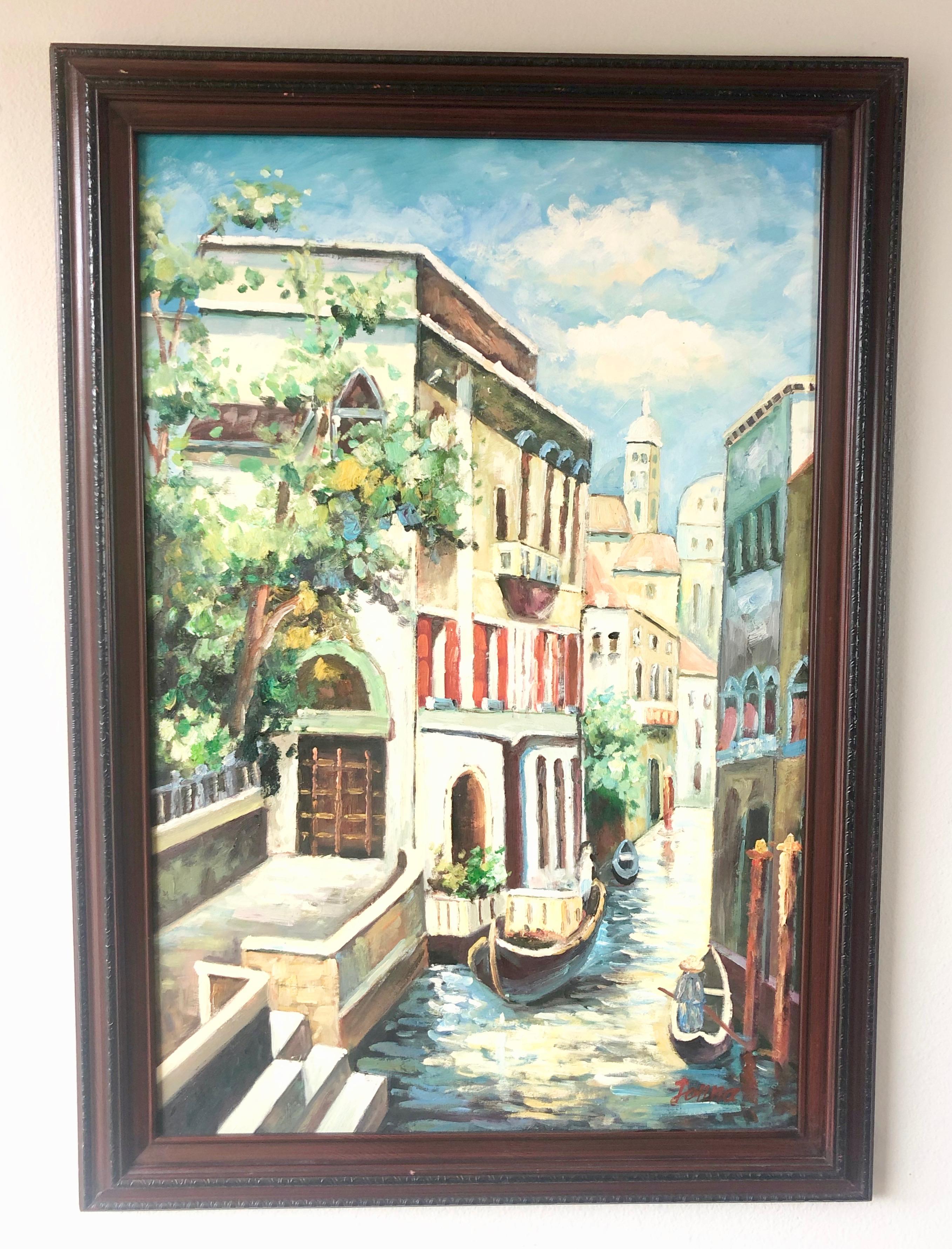 Canals of Venice Painting Signed 