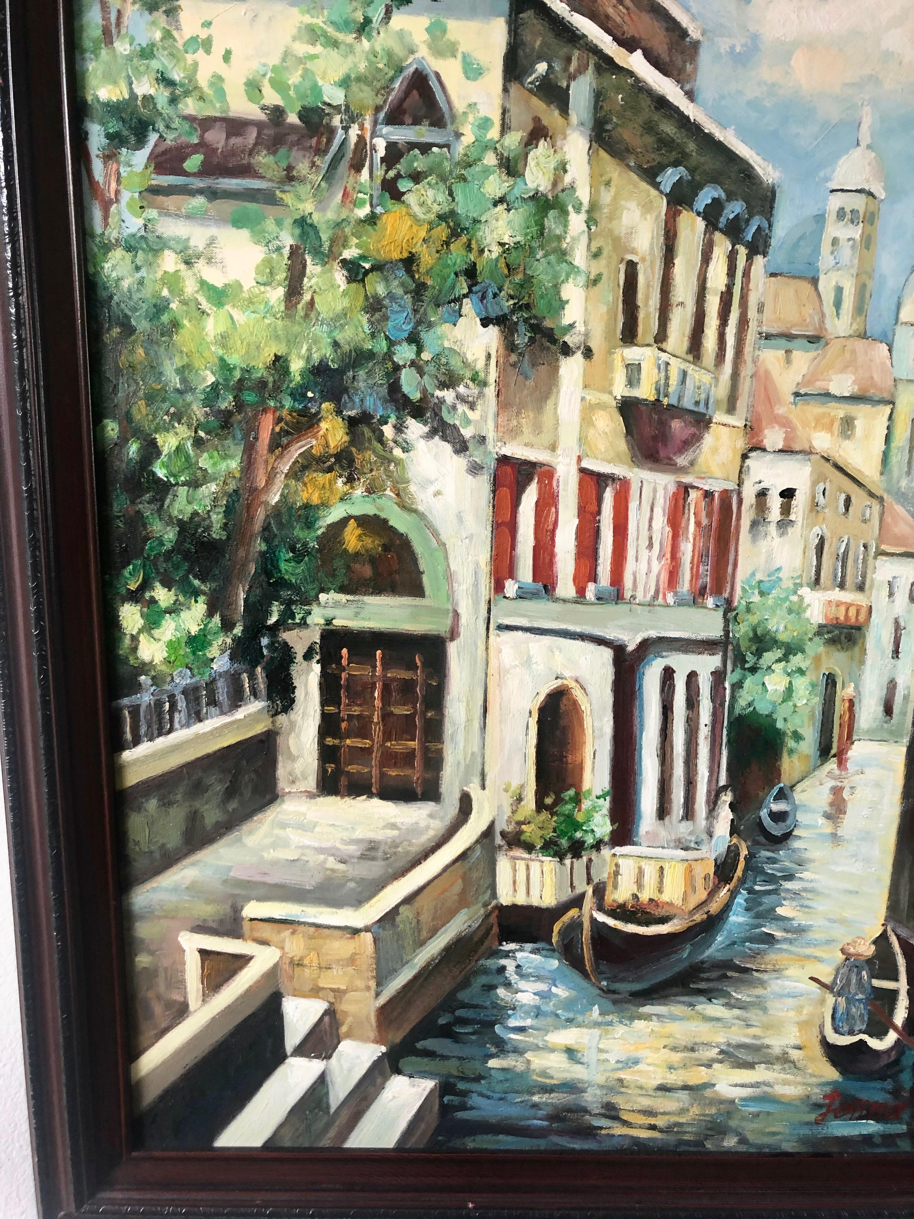 Peinture des canaux de Venise signée 