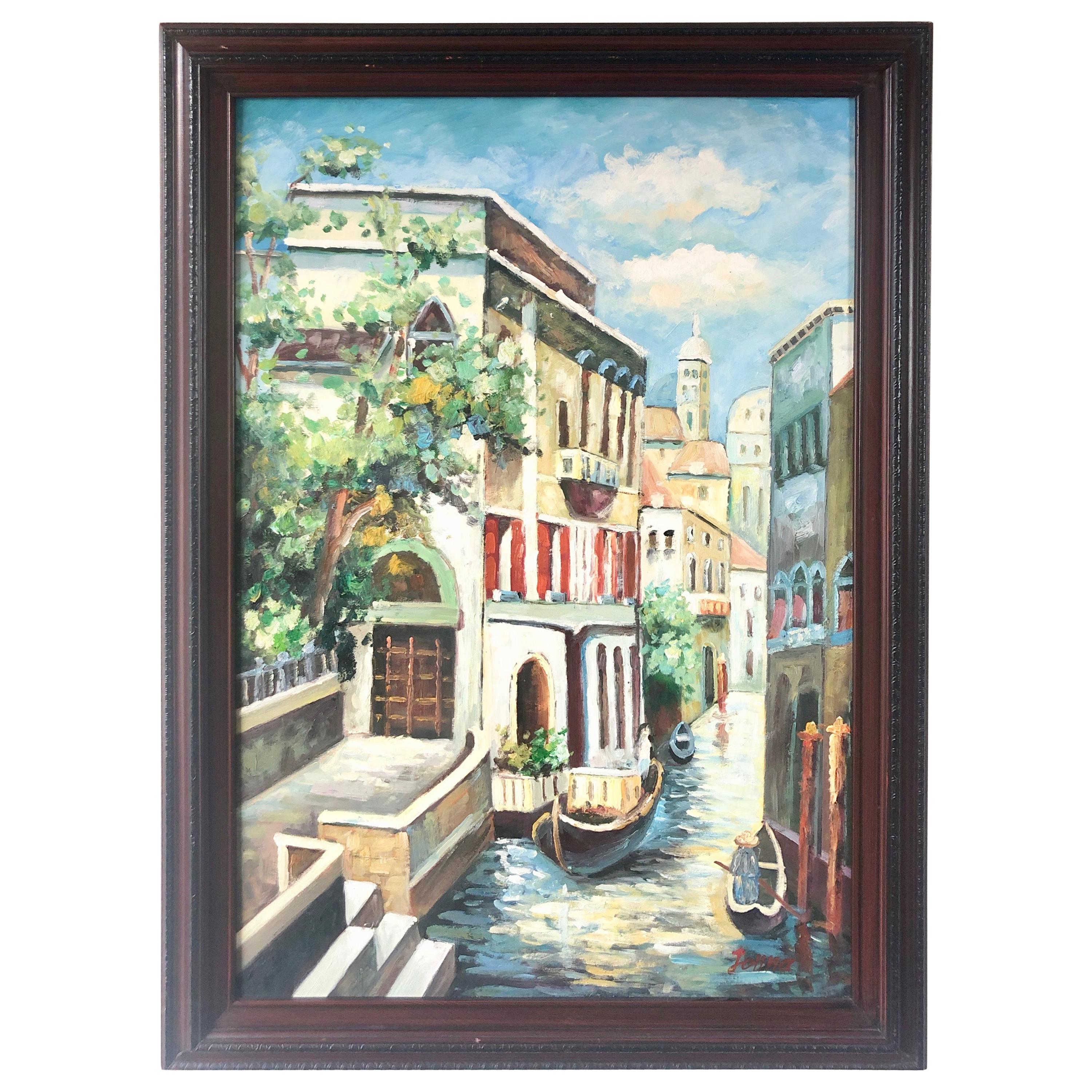 Quadro dei Canali di Venezia firmato "Jonna