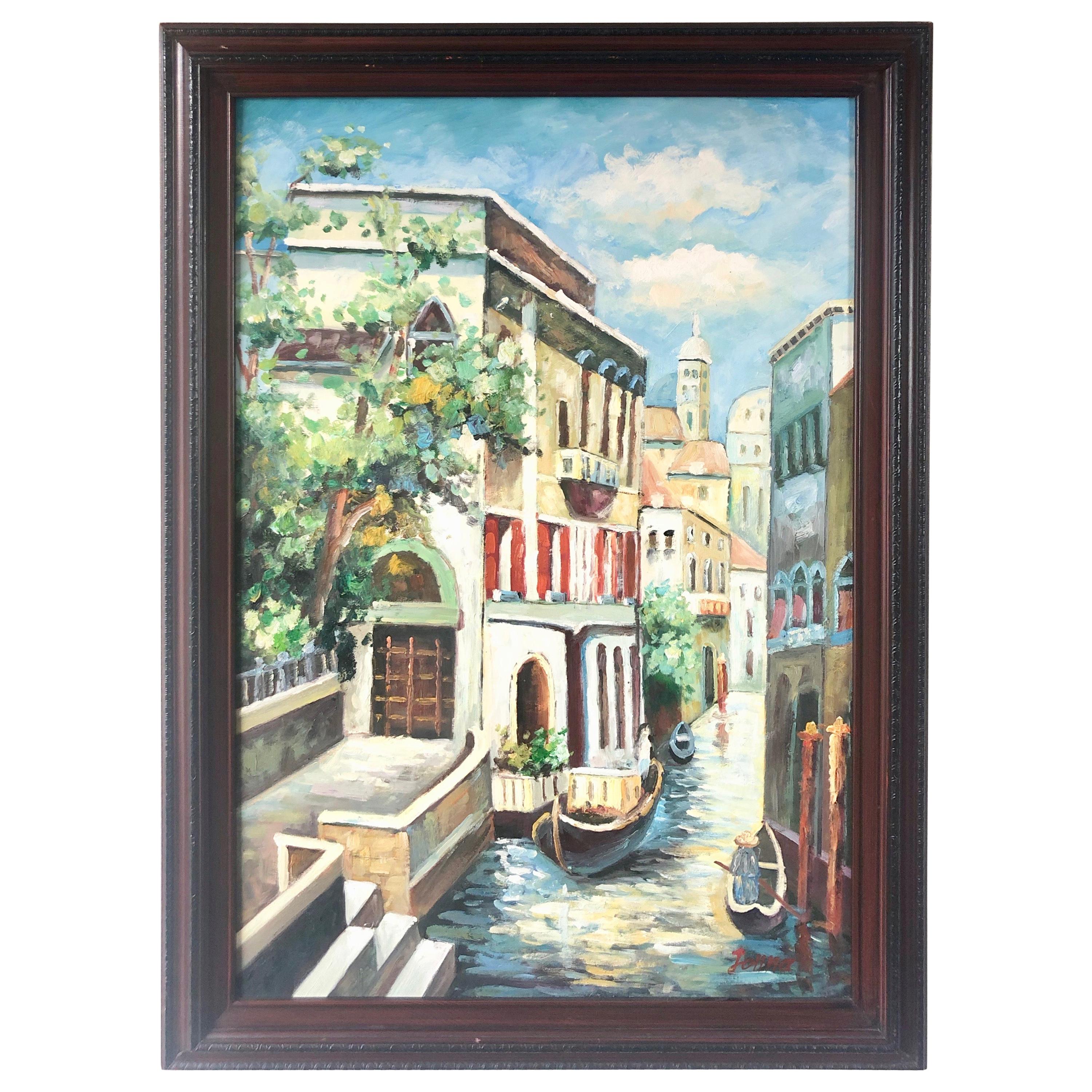 Canals of Venice Painting Signed "Jonna" For Sale