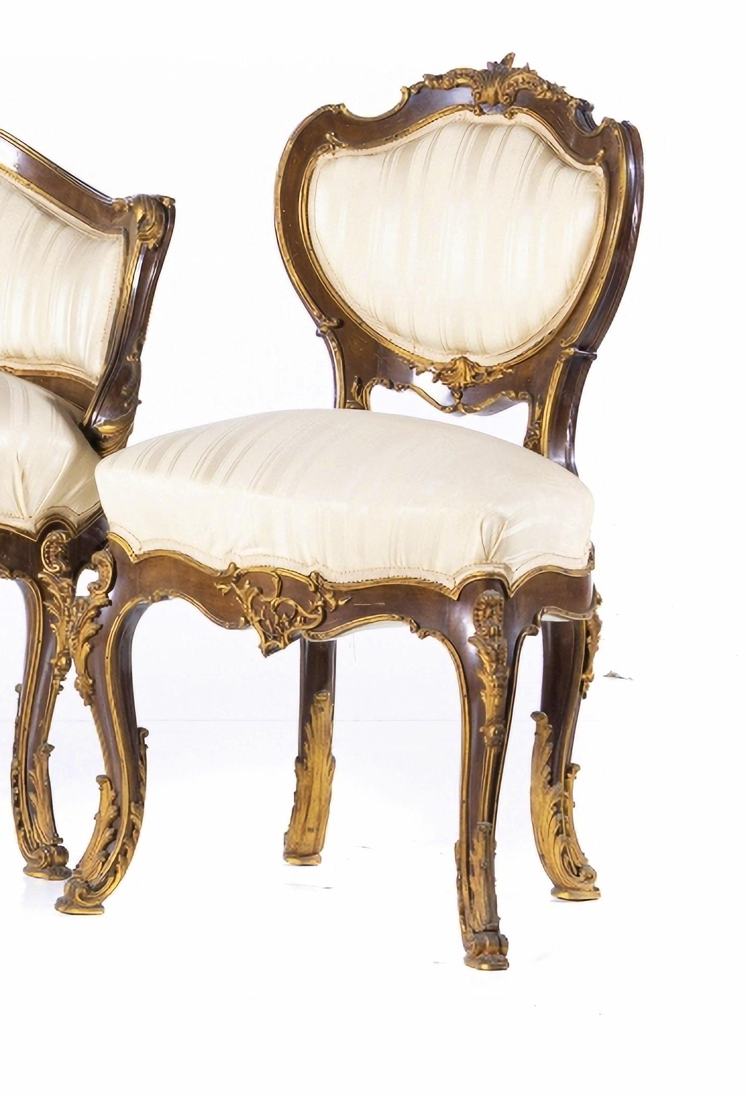 Hand-Crafted Canape and Pair of Louis XV Style Chairs French 19th Century For Sale