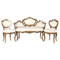 Canape and Pair of Louis XV Style Chairs French 19th Century