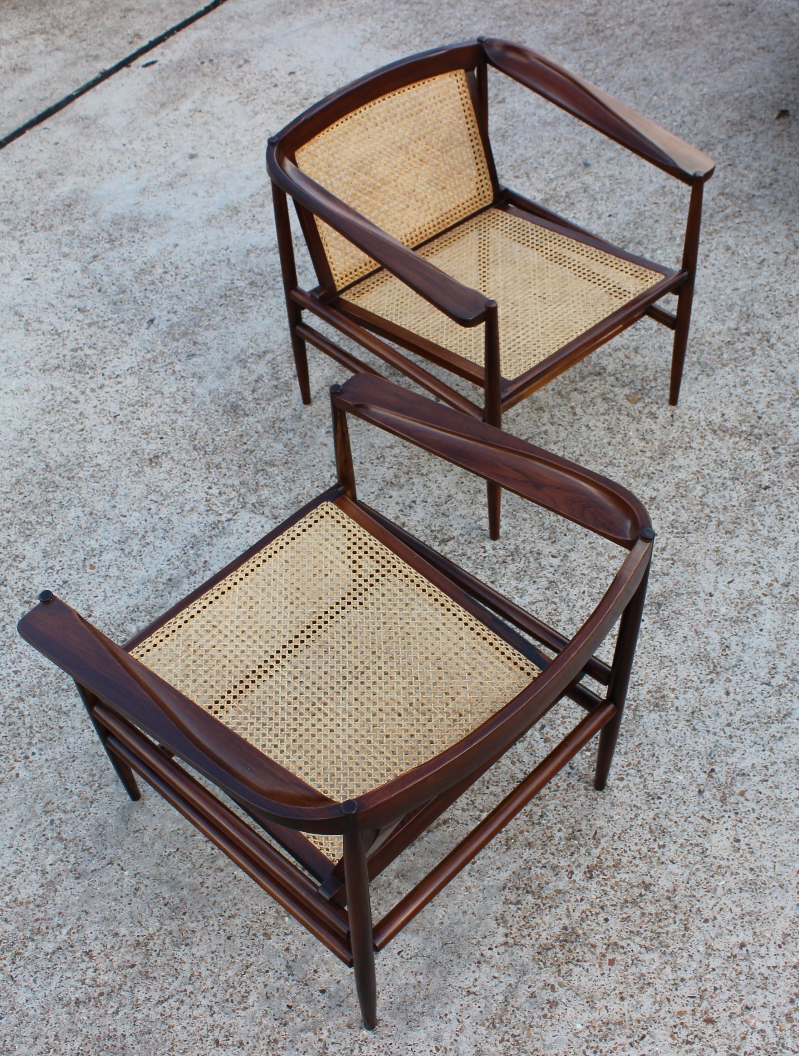 Mid-20th Century Canape Armchairs attributed to Joaquim Tenreiro For Sale