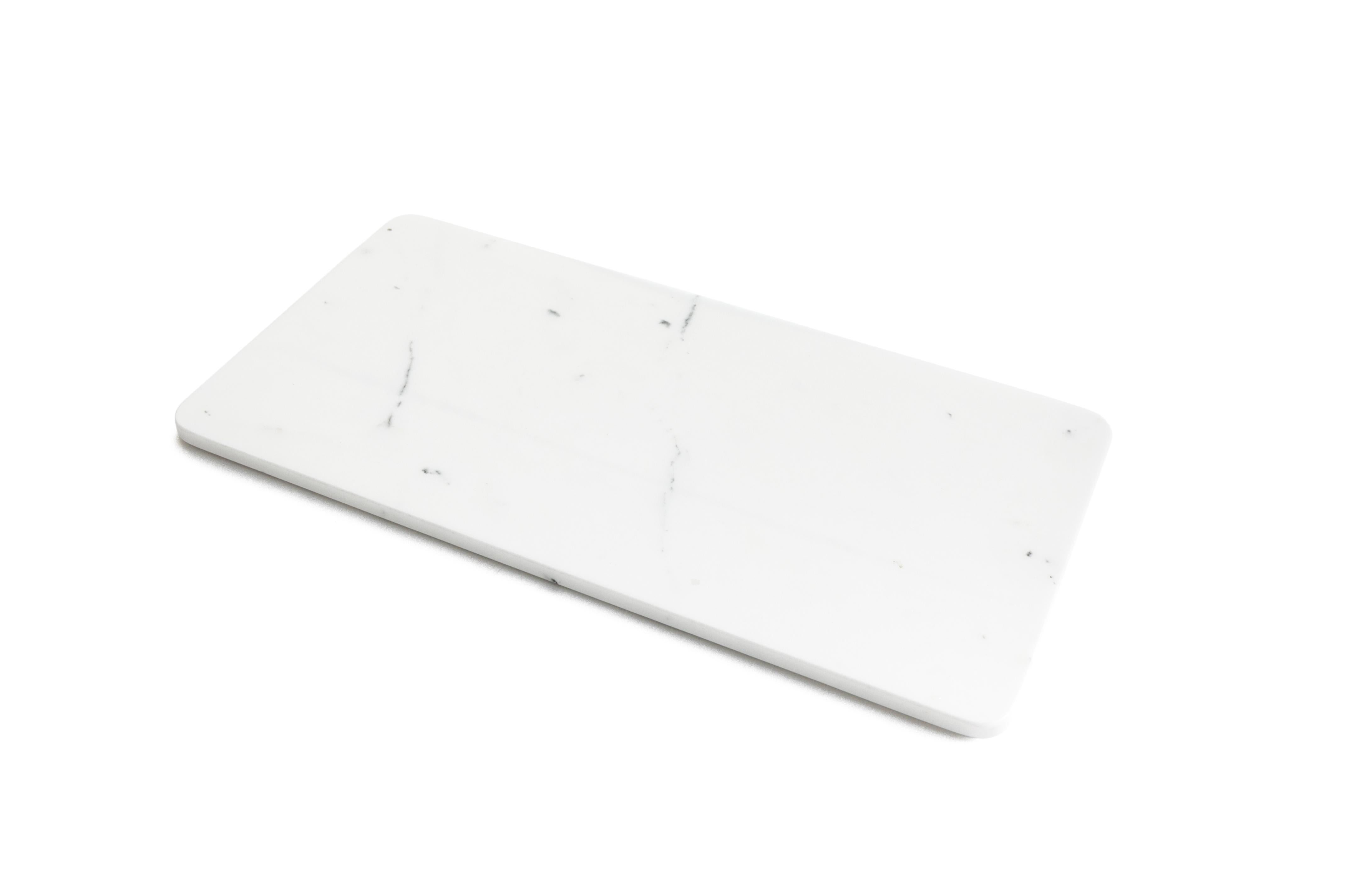 Italian Canapè or Cheese Plate in White Carrara Polished Marble