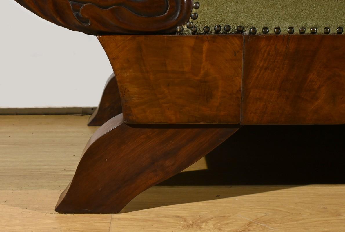 Divano in radica di mogano, stile Biedermeier - Fine XIX secolo in vendita 5