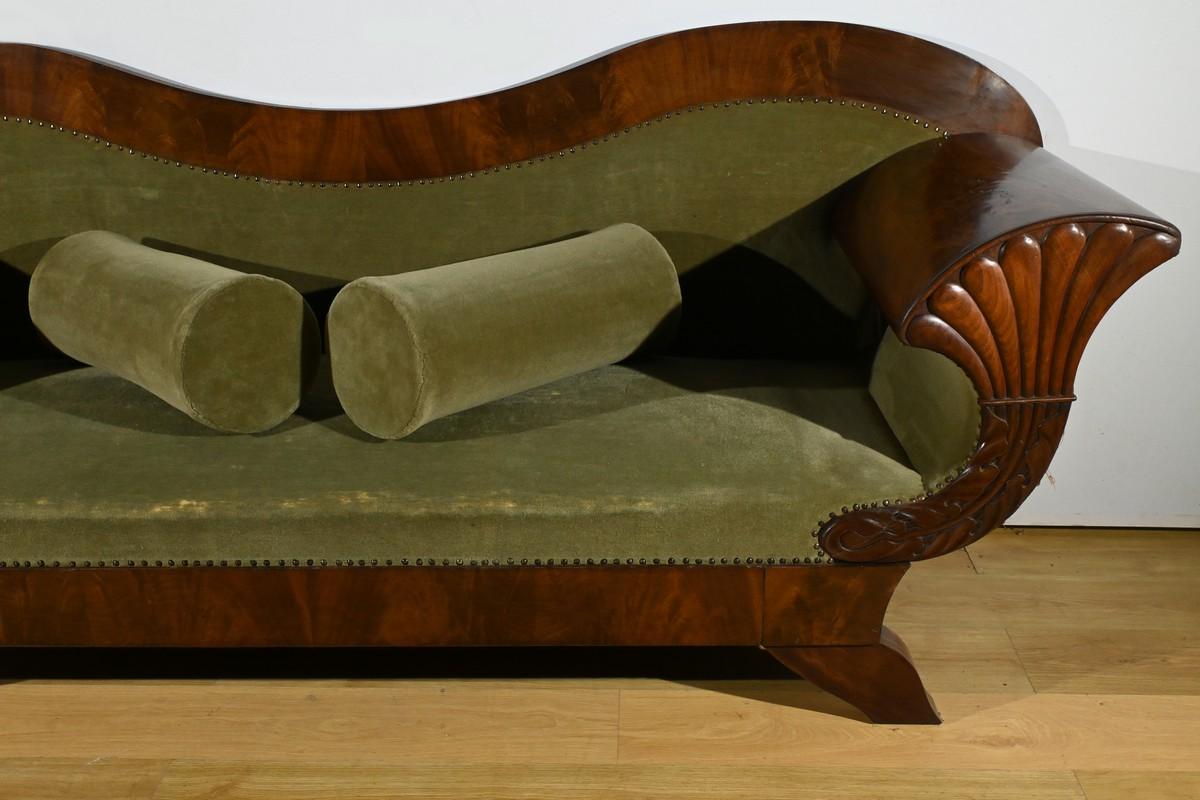 Divano in radica di mogano, stile Biedermeier - Fine XIX secolo in vendita 8