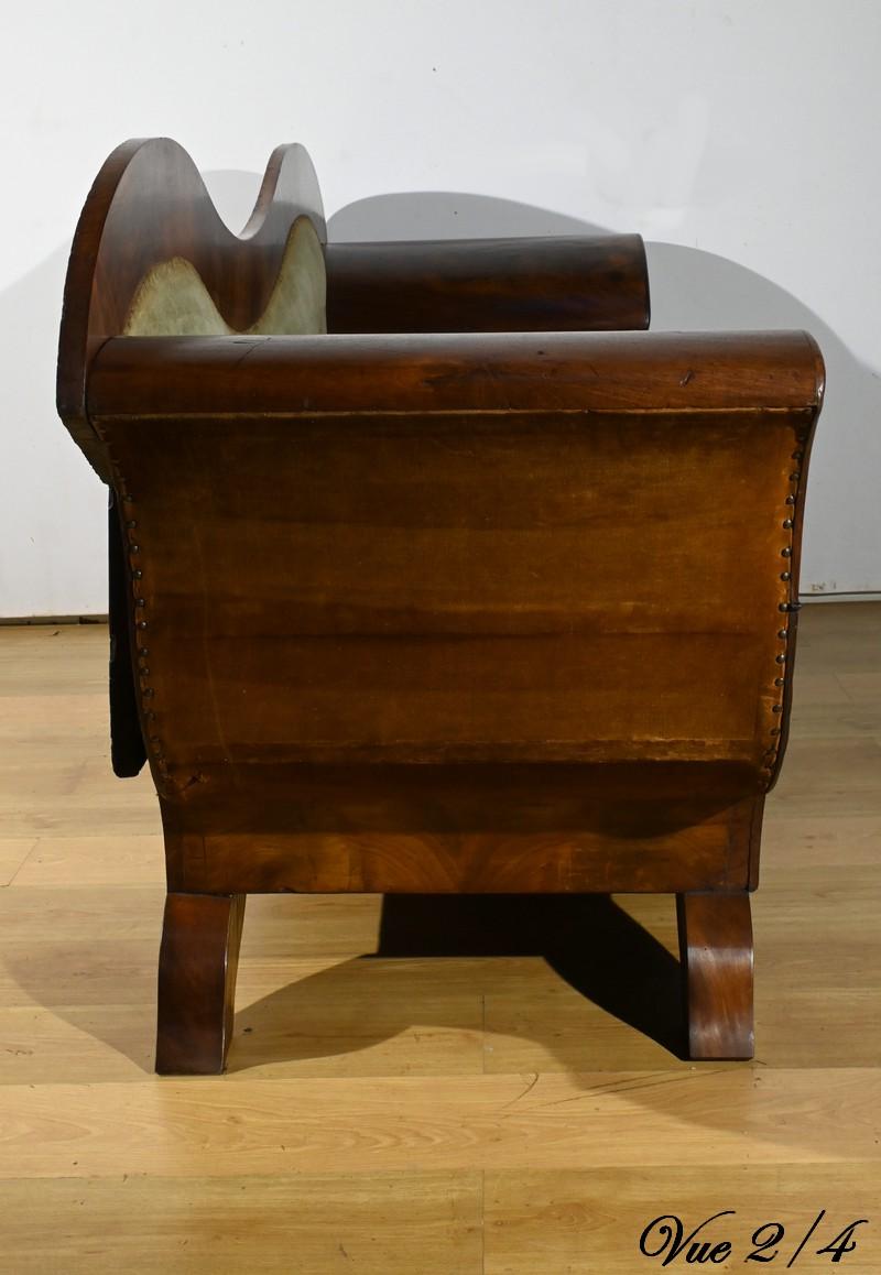 Divano in radica di mogano, stile Biedermeier - Fine XIX secolo in vendita 9