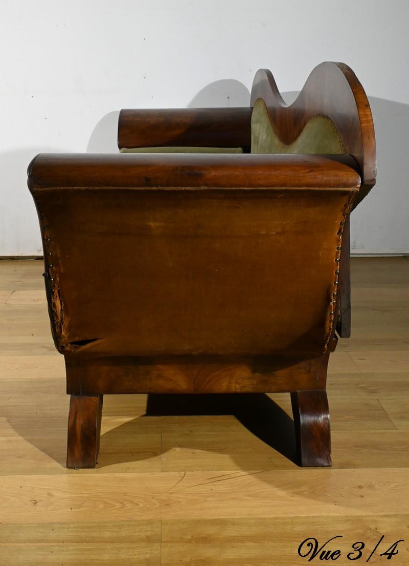 Divano in radica di mogano, stile Biedermeier - Fine XIX secolo in vendita 10