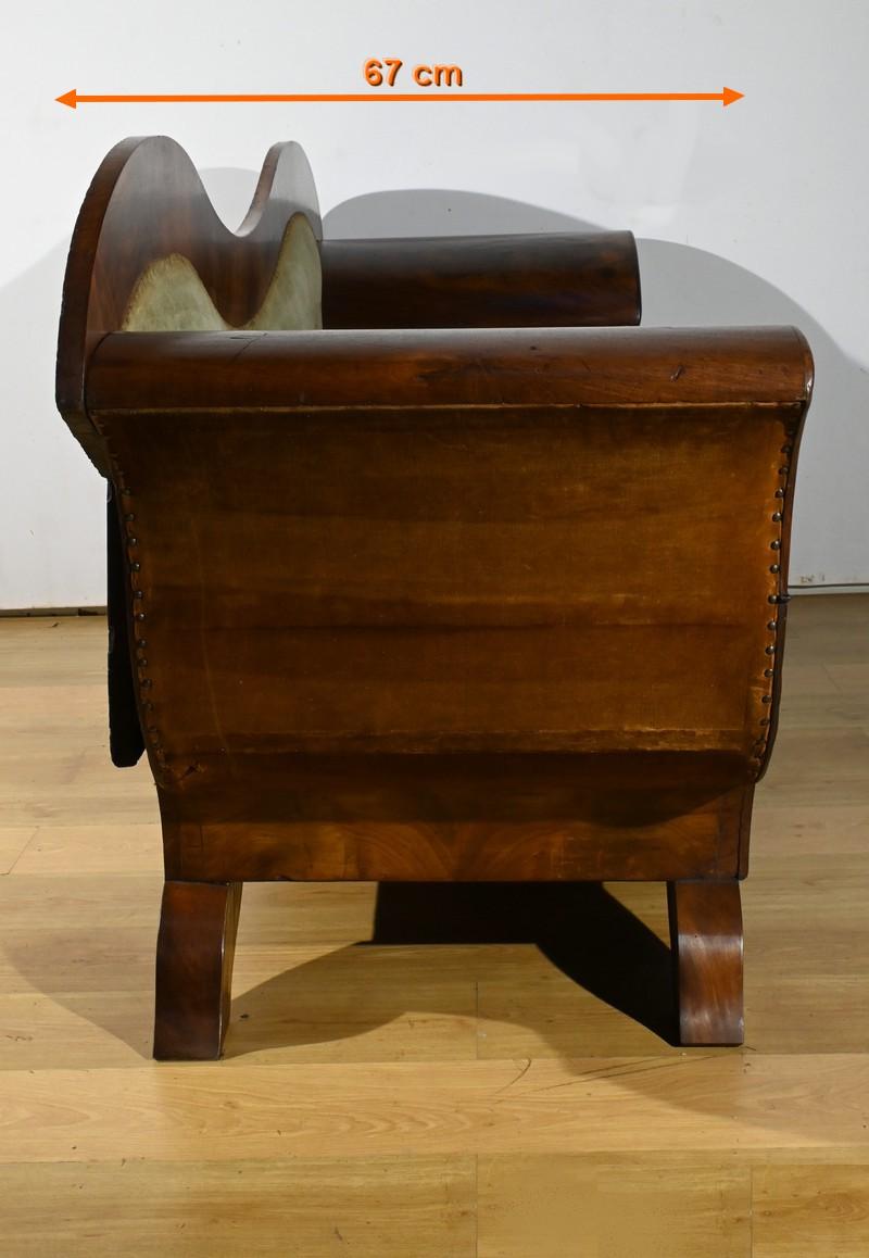 Divano in radica di mogano, stile Biedermeier - Fine XIX secolo in vendita 12