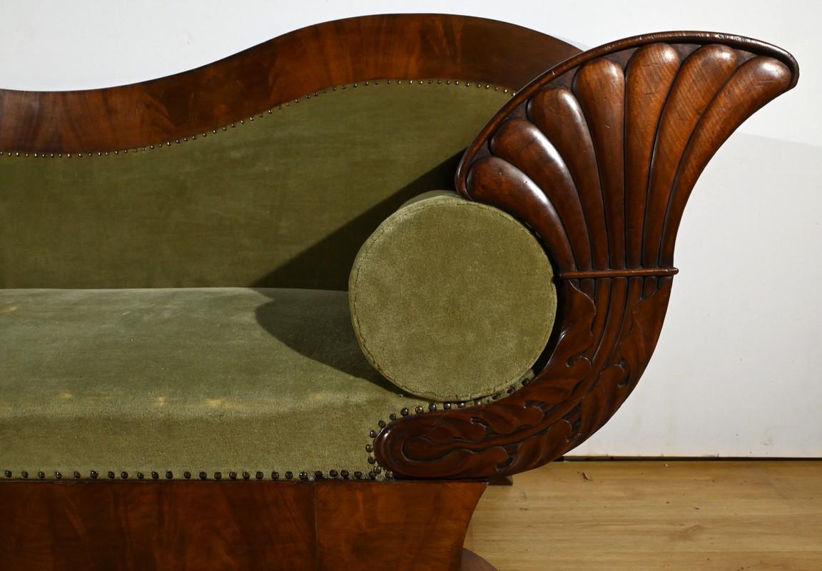 Divano in radica di mogano, stile Biedermeier - Fine XIX secolo in vendita 3