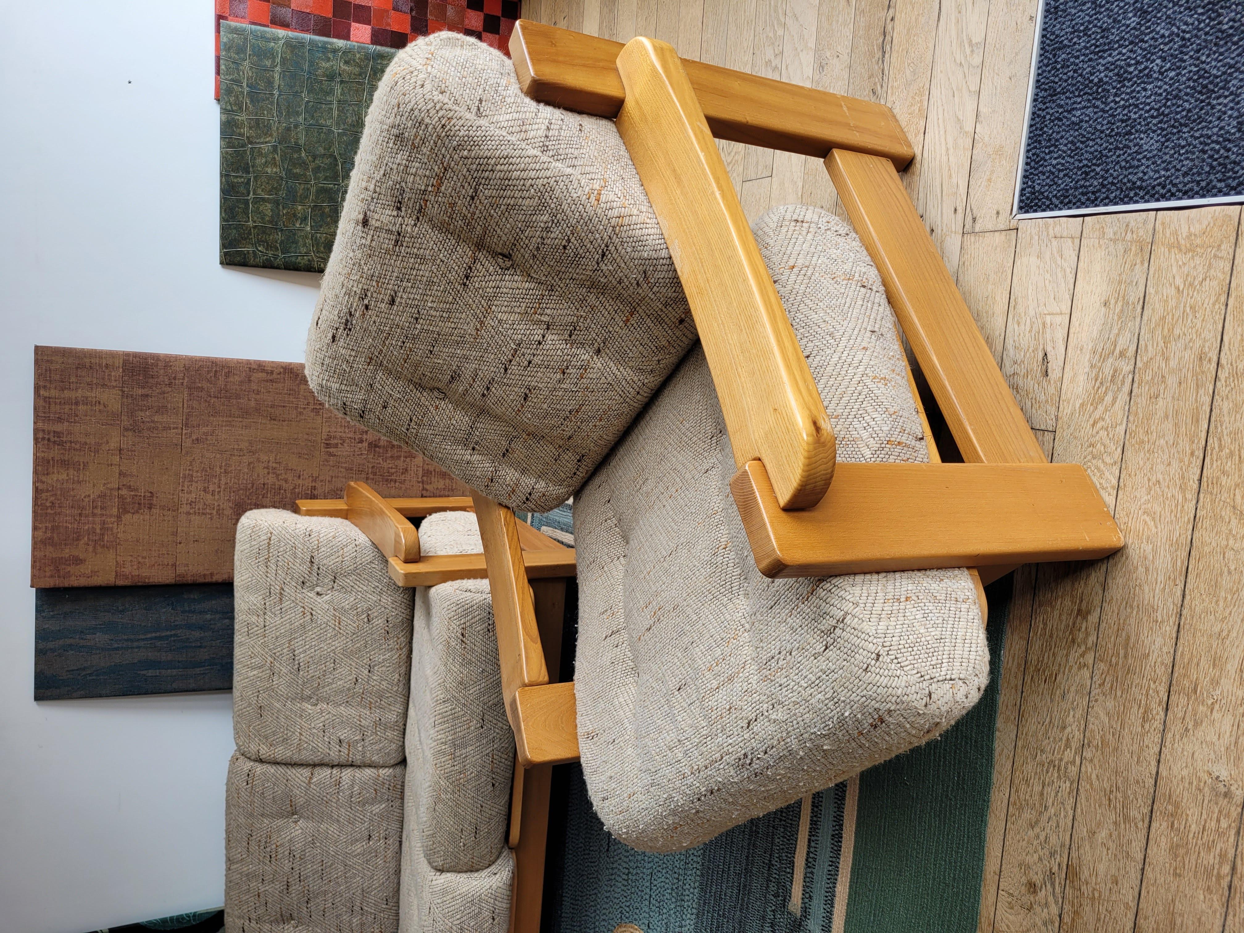 Canapé et fauteuil Maison Regain de Roland Haeusler In Fair Condition For Sale In Belfort, FR