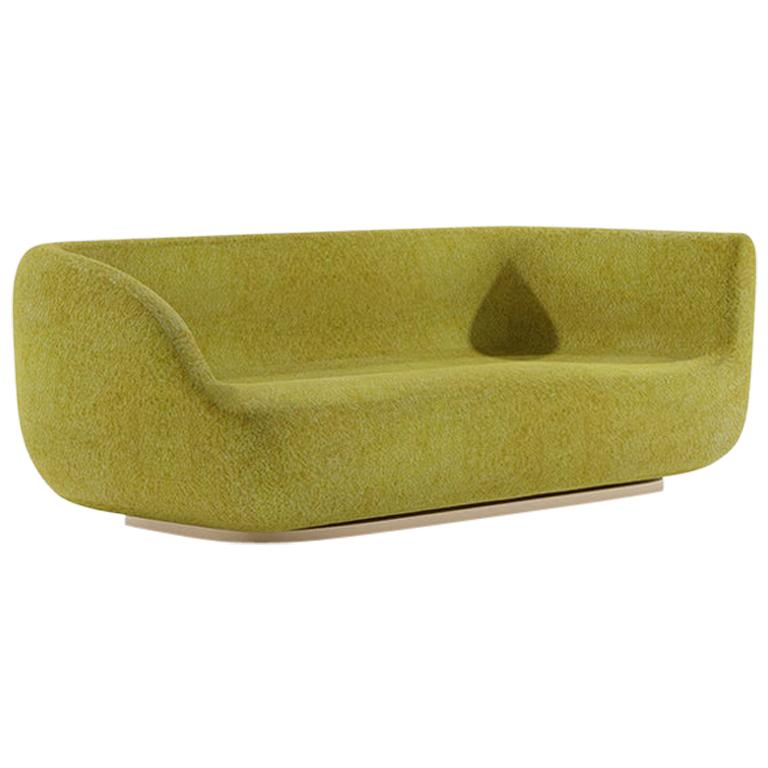 Canapé PL Low Lounge Sofa Settee with Patinated Bronze or Liquid Metal Base