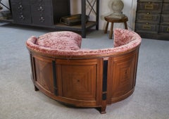 Canapé "Rognon" Art déco en placage d'acajou 1930