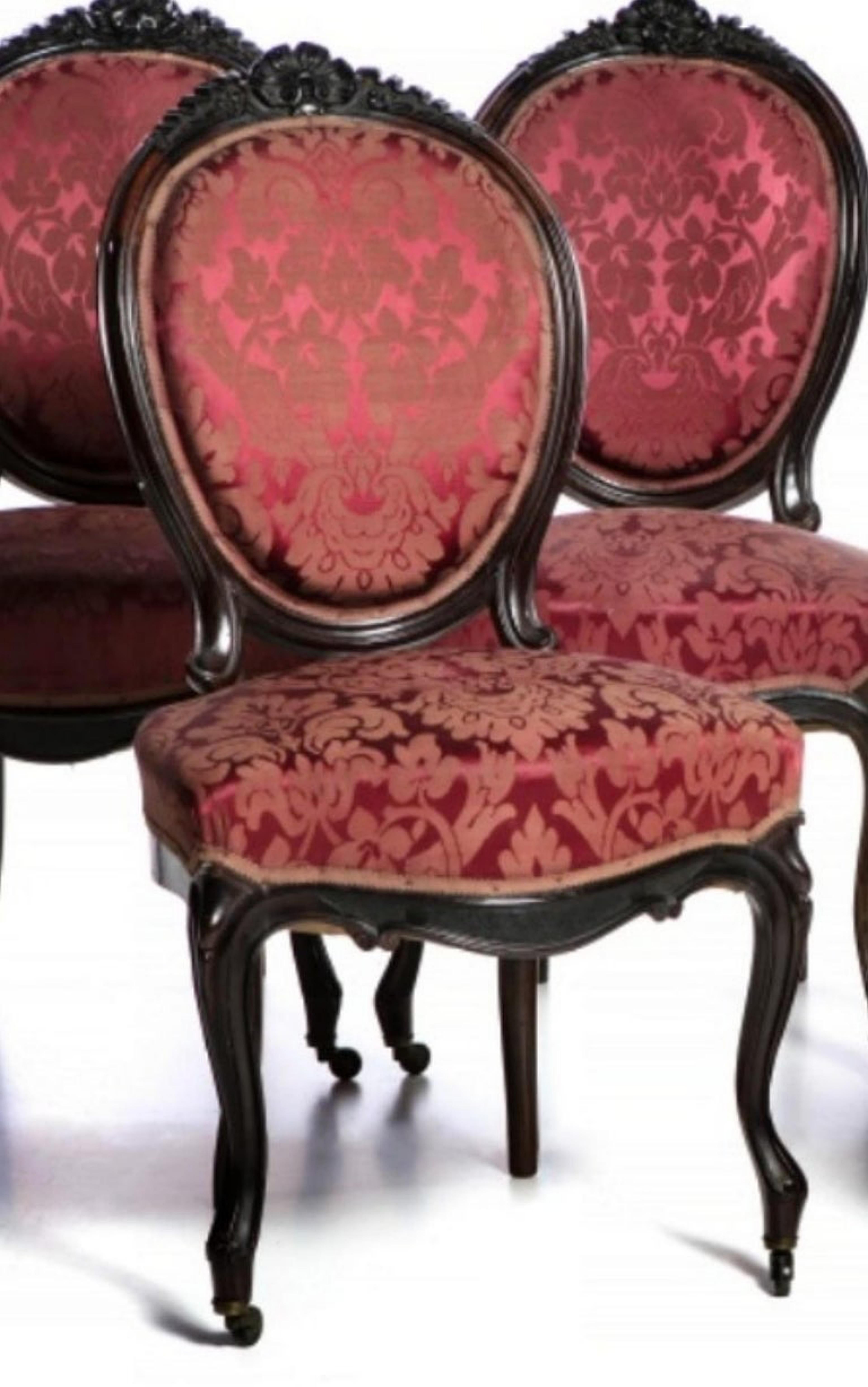 Hand-Crafted Canape Set Two Armchairs and Four Chairs, Portuguese, 19th Century For Sale