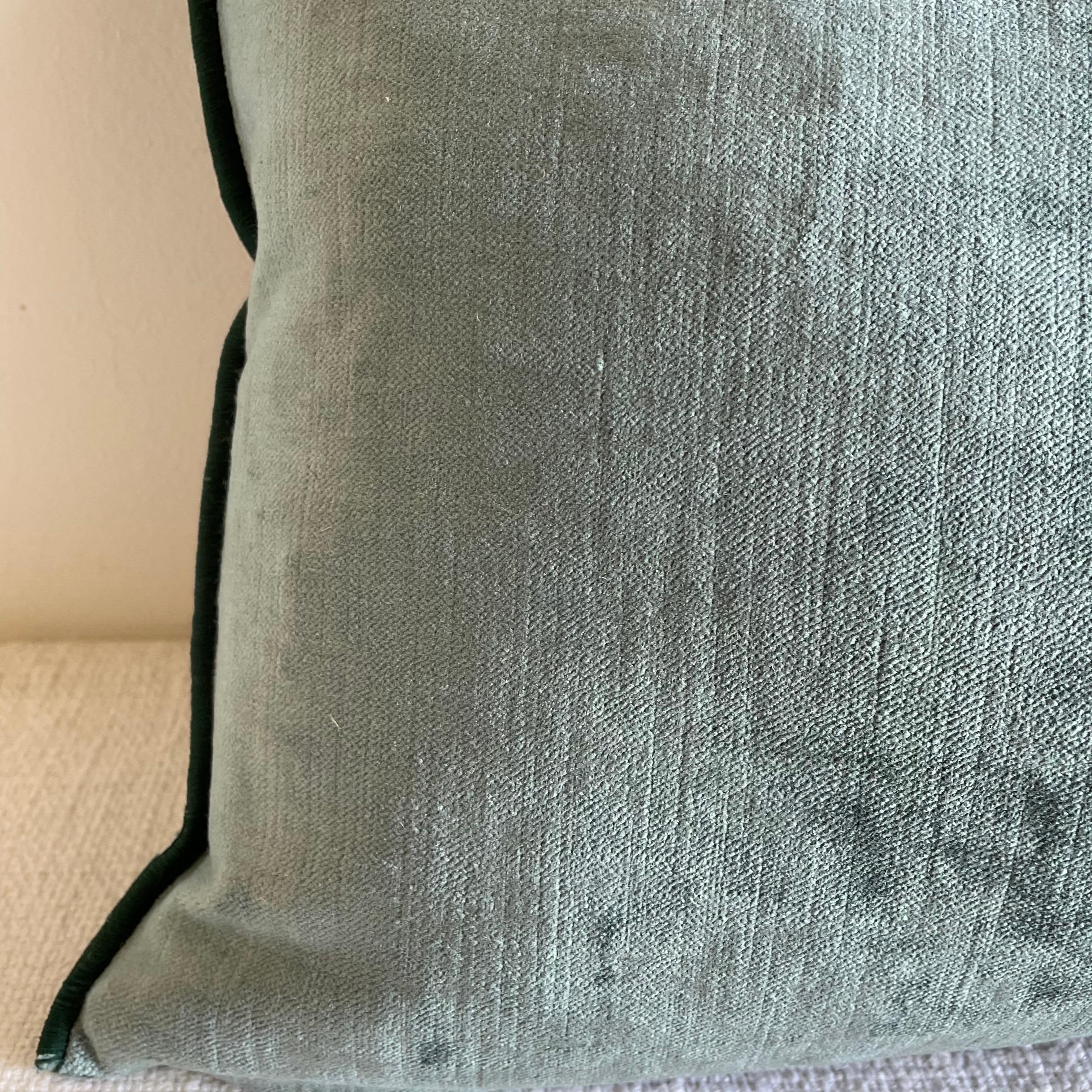 Contemporary Canard French Velvet Lumbar Pillow with Insert