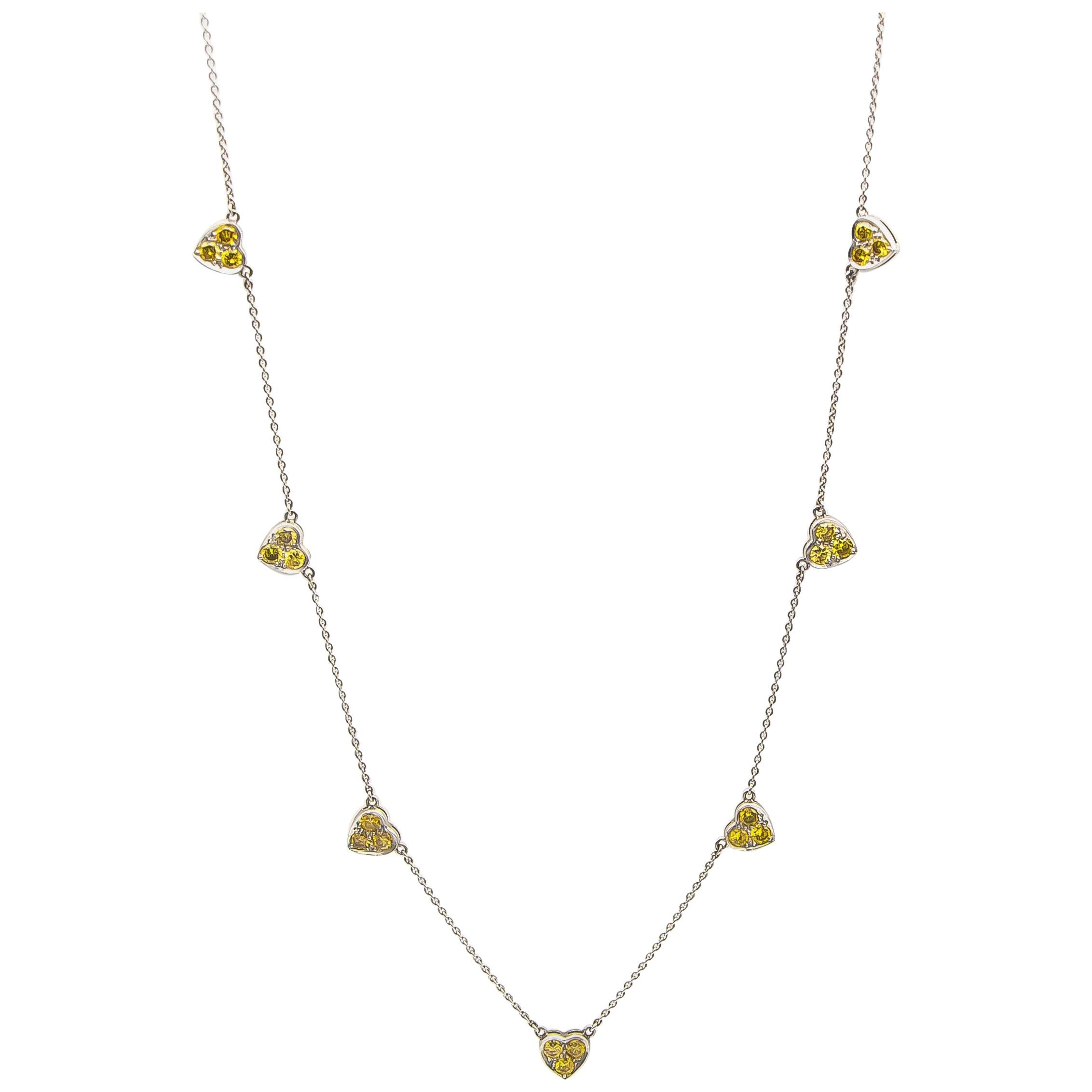 Collier en forme de cœur avec diamant Canary 2::10 carats:: en or 18 carats