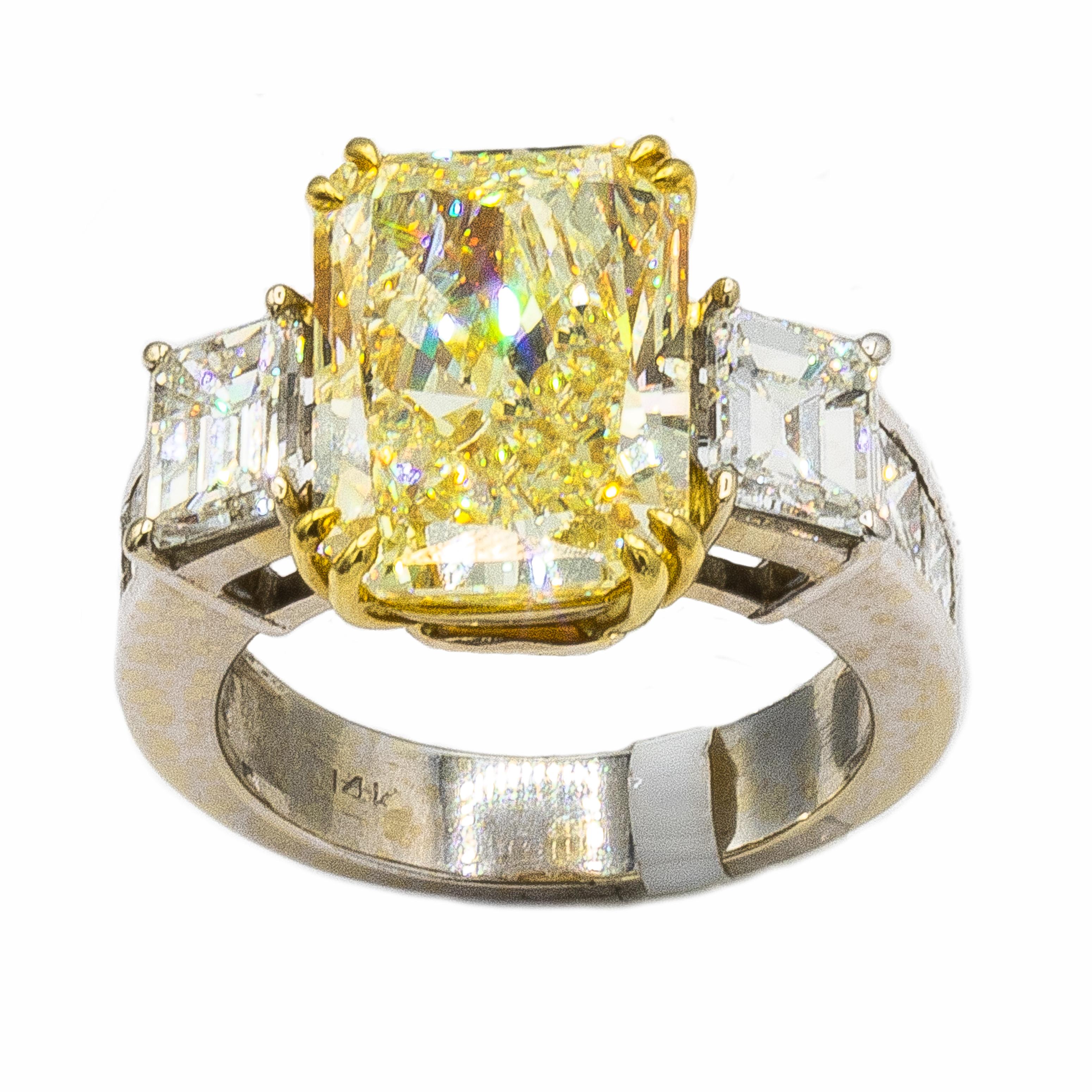 GIA Certified Canary Diamond Ring 8.79 Carat In Excellent Condition In Carlsbad, CA