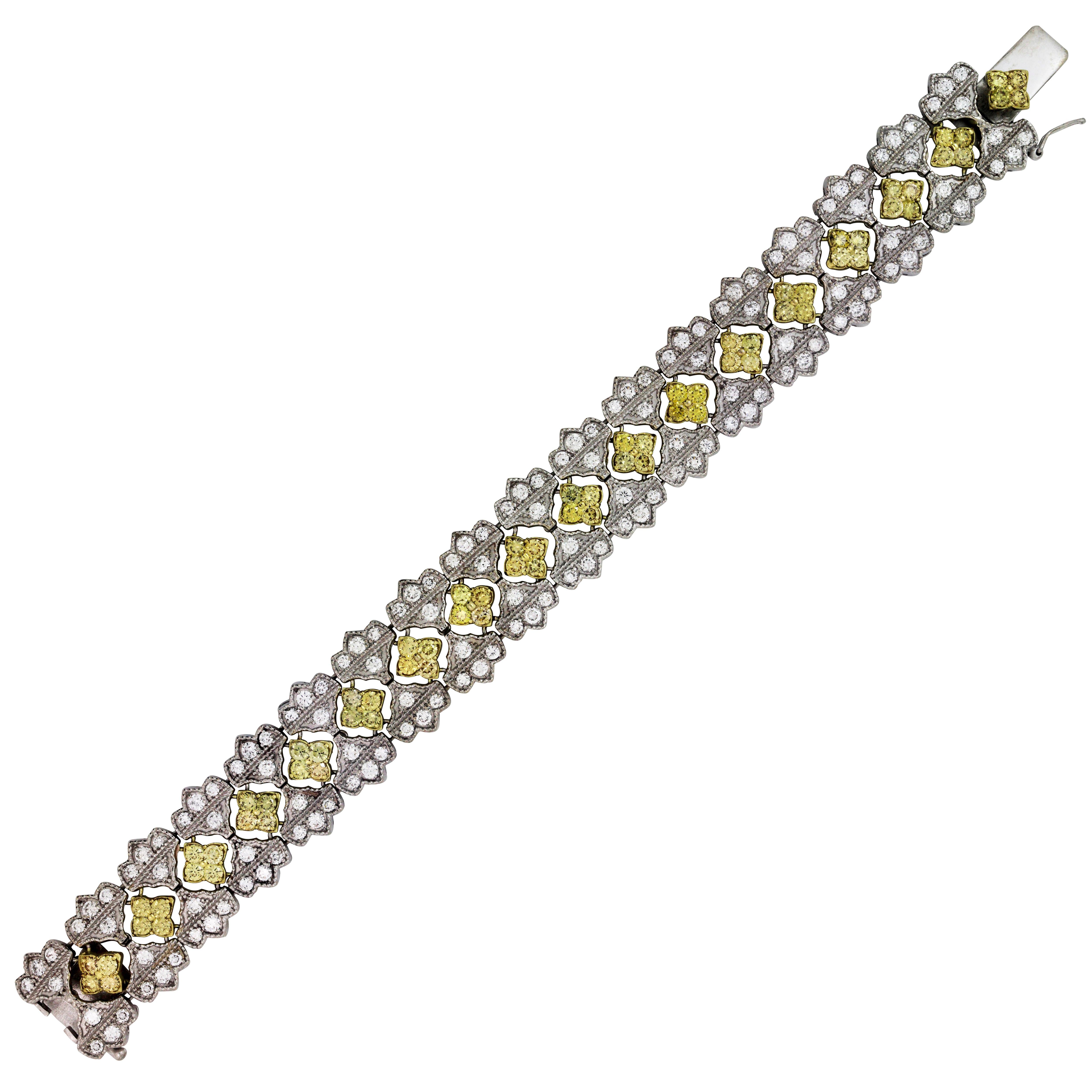  Canary Diamond Two-Tone Gold Bracelet Stambolian