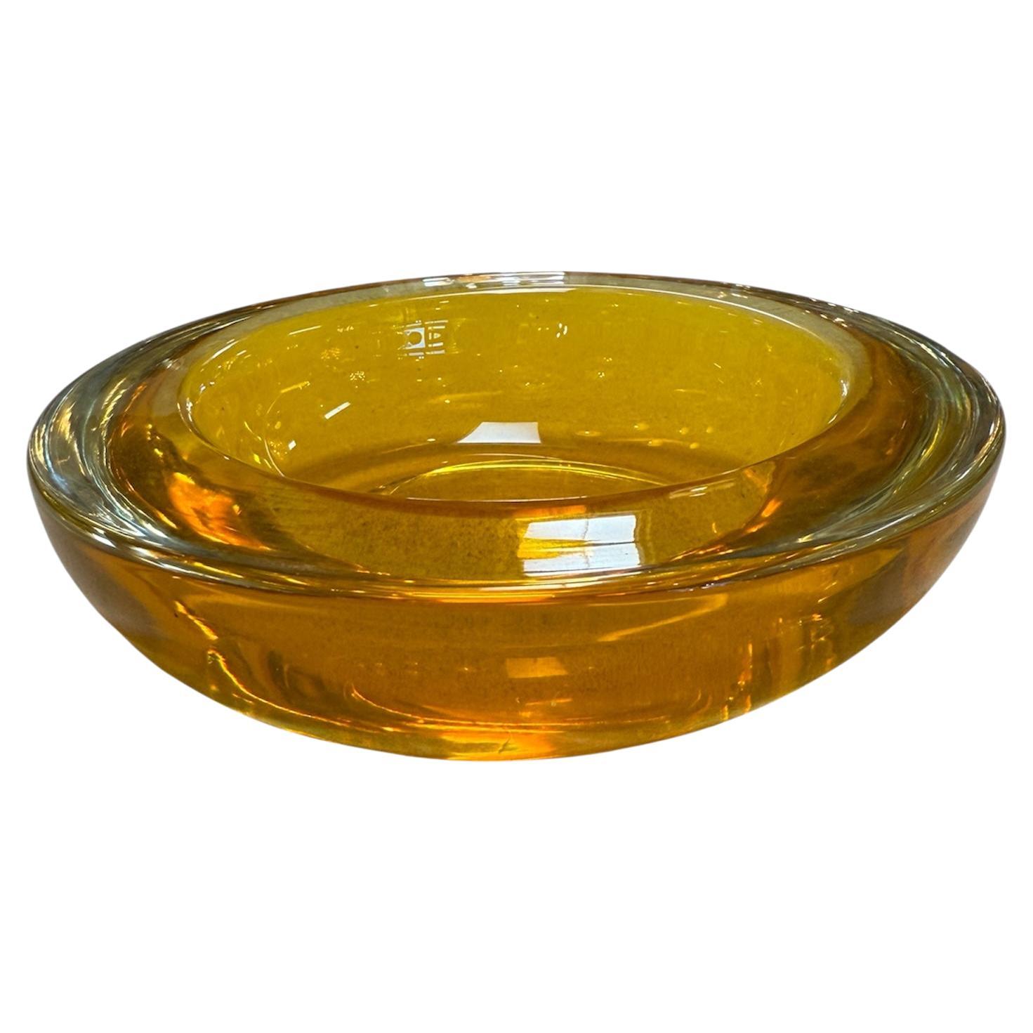 Canary Murano Glass Bowl, Italy, 1970s For Sale