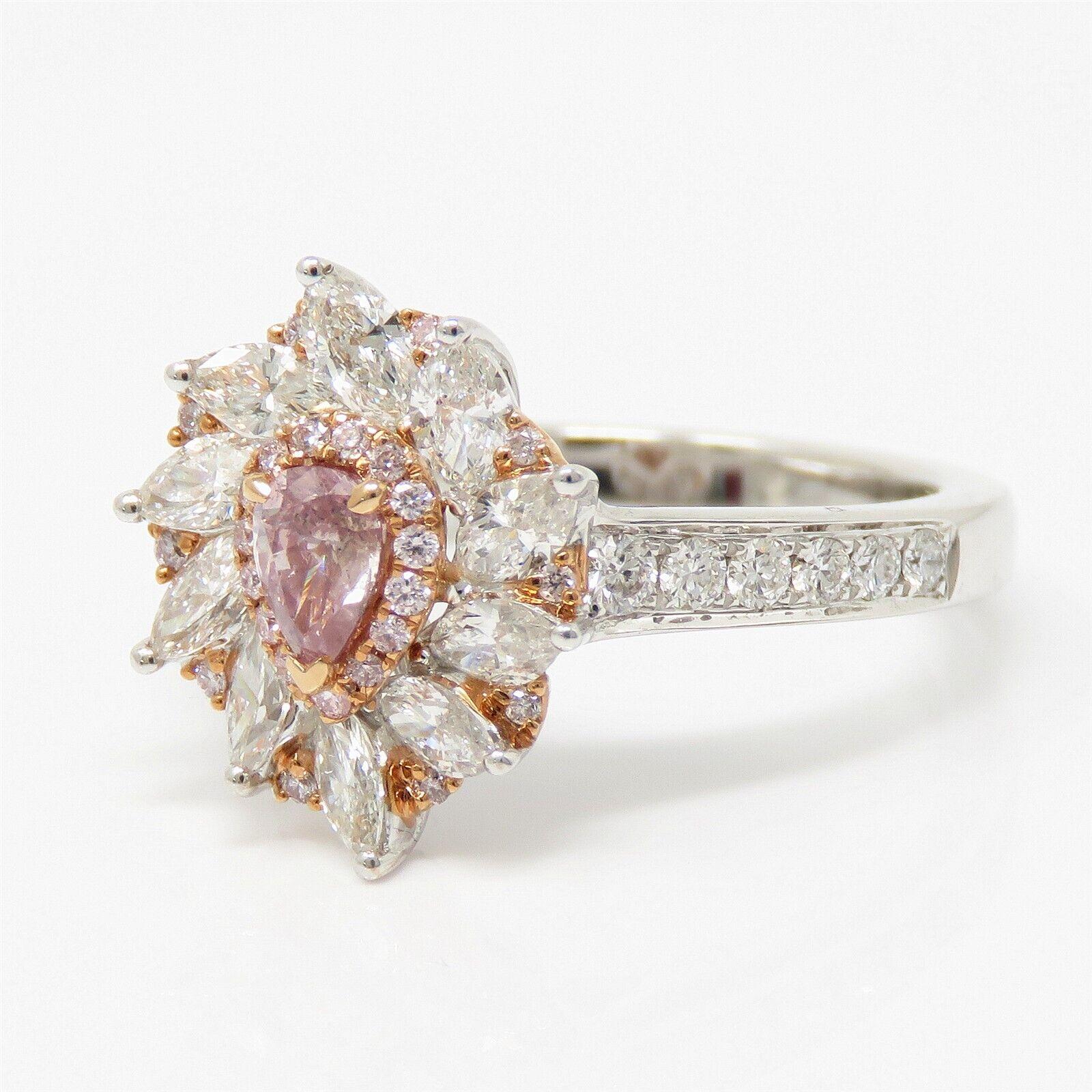Women's Canary Star 18K Ring with Fancy Pink and Purple-Pink Diamonds For Sale