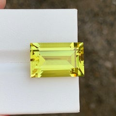 Canary Yellow Color Baguette Cut Lemon Quartz Gemstone for Pendant Jewelry 20mm