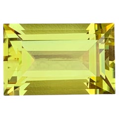 Canary Yellow Color Baguette Cut Lemon Quartz Gemstone for Pendant Jewelry 20mm