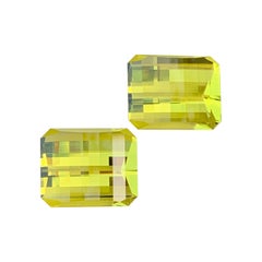Canary Yellow Color Pixel Cut Lemon Quartz Pair Gemstone for Jewelry