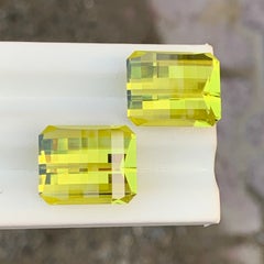 Canary Yellow Color Pixel Cut Lemon Quartz Pair Gemstone for Jewelry