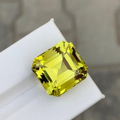 Canary Yellow Emerald Cut Lemon Quartz Loose Gemstone For Pendant Jewelry 16mm