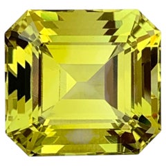 Canary Yellow Emerald Cut Lemon Quartz Loose Gemstone For Pendant Jewelry 16mm