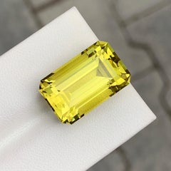Canary Yellow Emerald Cut Natural Lemon Quartz Citrine Gemstone for Pendant