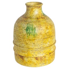 Canary Yellow Fantoni with Green Highlights Vase for Raymor