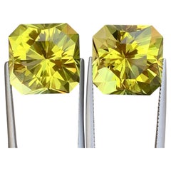 Pierre précieuse en vrac, quartz citron jaune canari, taille carrée de précision, pour bijoux