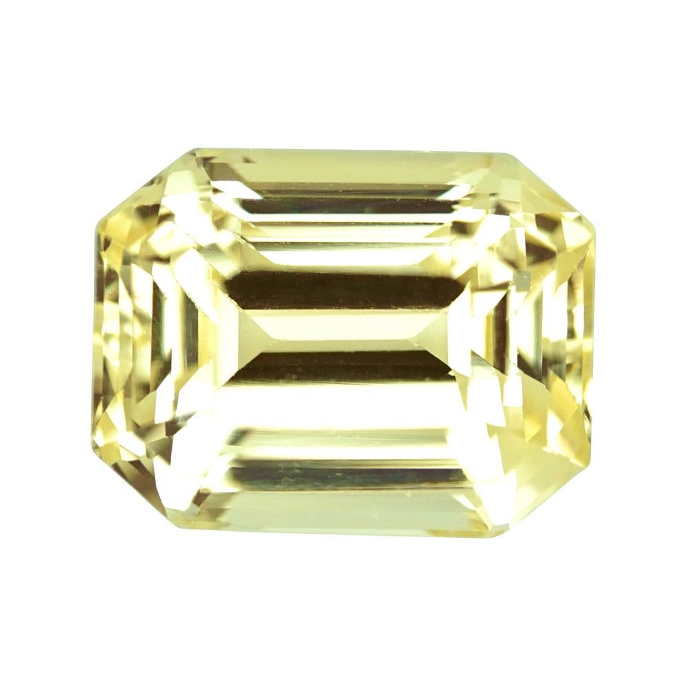 Canary Yellow Sapphire 2.52 ct Emerald Cut Natural Unheated